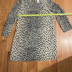 J. Crew Black and Tan Animal Print Dress